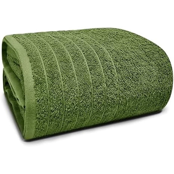 Pack of 1 Jumbo Bath Sheet 40 x 80 Inches, Extra Large & Light Weight, Quicker to Dry, 100% Cotton, Super Soft & Absorbent, Perfect to Wrap Yourself in, Green