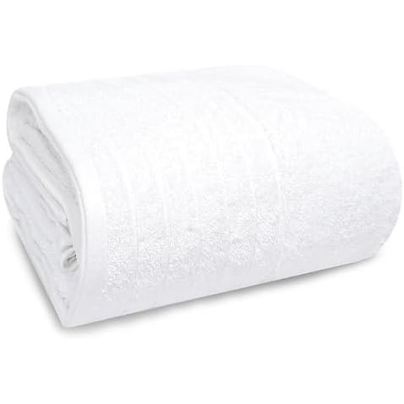 Pack of 1 Jumbo Bath Sheet 40 x 80 Inches, Extra Large & Light Weight, Quicker to Dry, 100% Cotton, Super Soft & Absorbent, Perfect to Wrap Yourself in, White