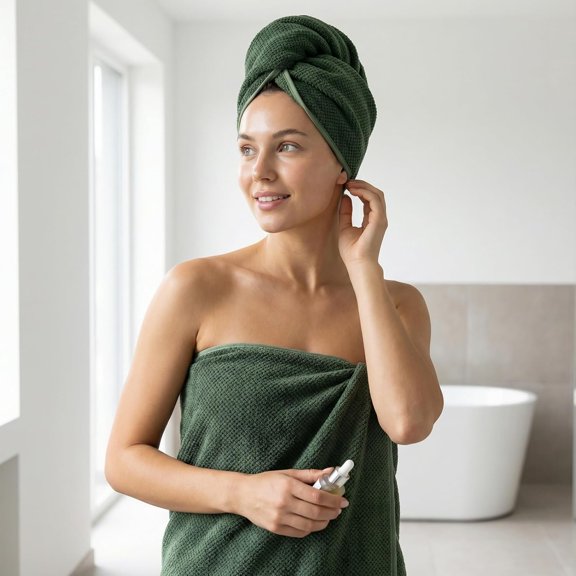 Pack of 1 Jumbo Bath Sheet, 40 x 80 Inches Microfiber Oversized Bath Towel for Bathroom, Extra Large & Lightweight, Quick-Dry, Super Soft & Highly Absorbent, Perfect to Wrap Yourself In, Olive