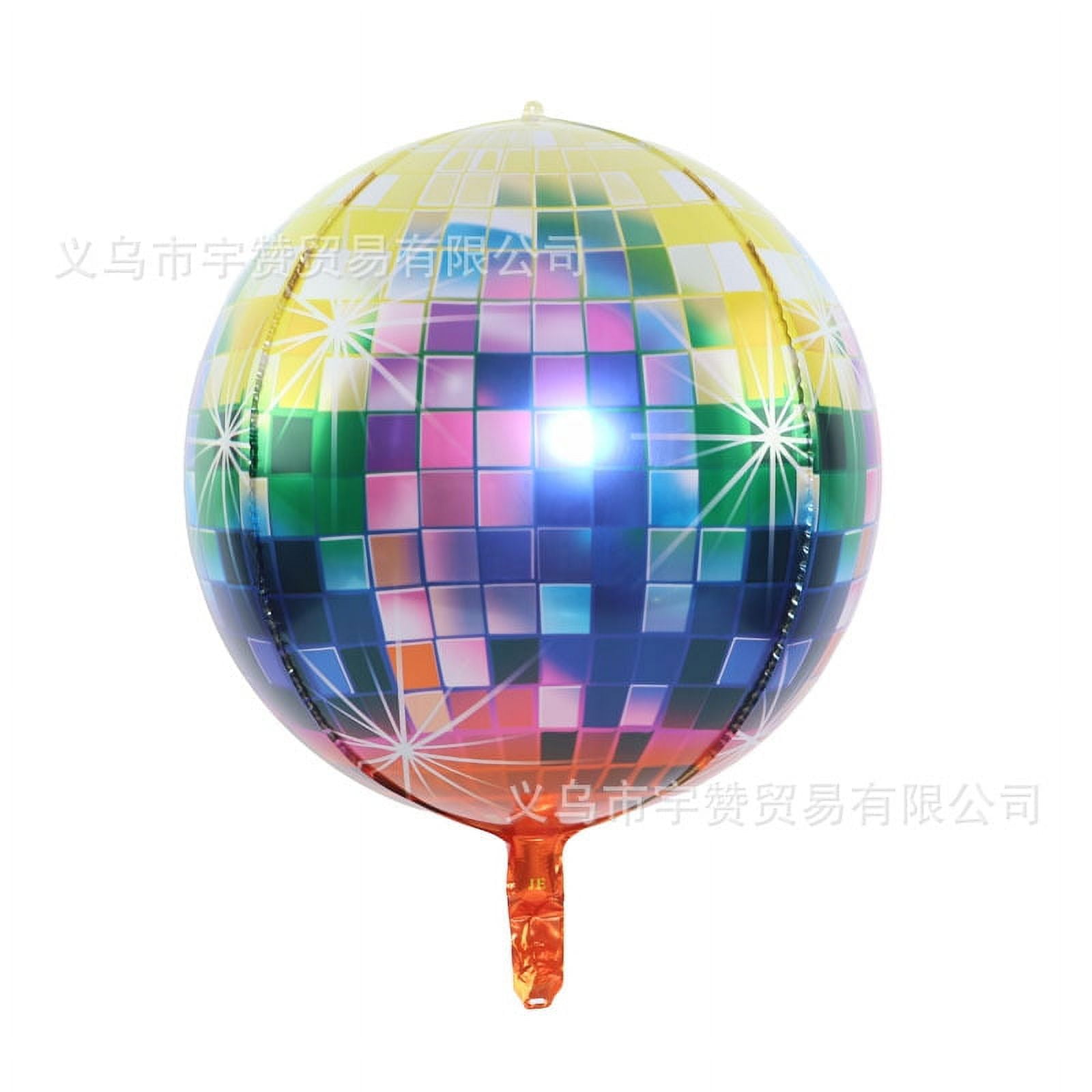 4D Balloons, Colorful Happy Birthday Mylar Balloons, 22 Inches Clear Round Rainbow Foil Balloons, Birthday Decorations, Party Supplies for Kids