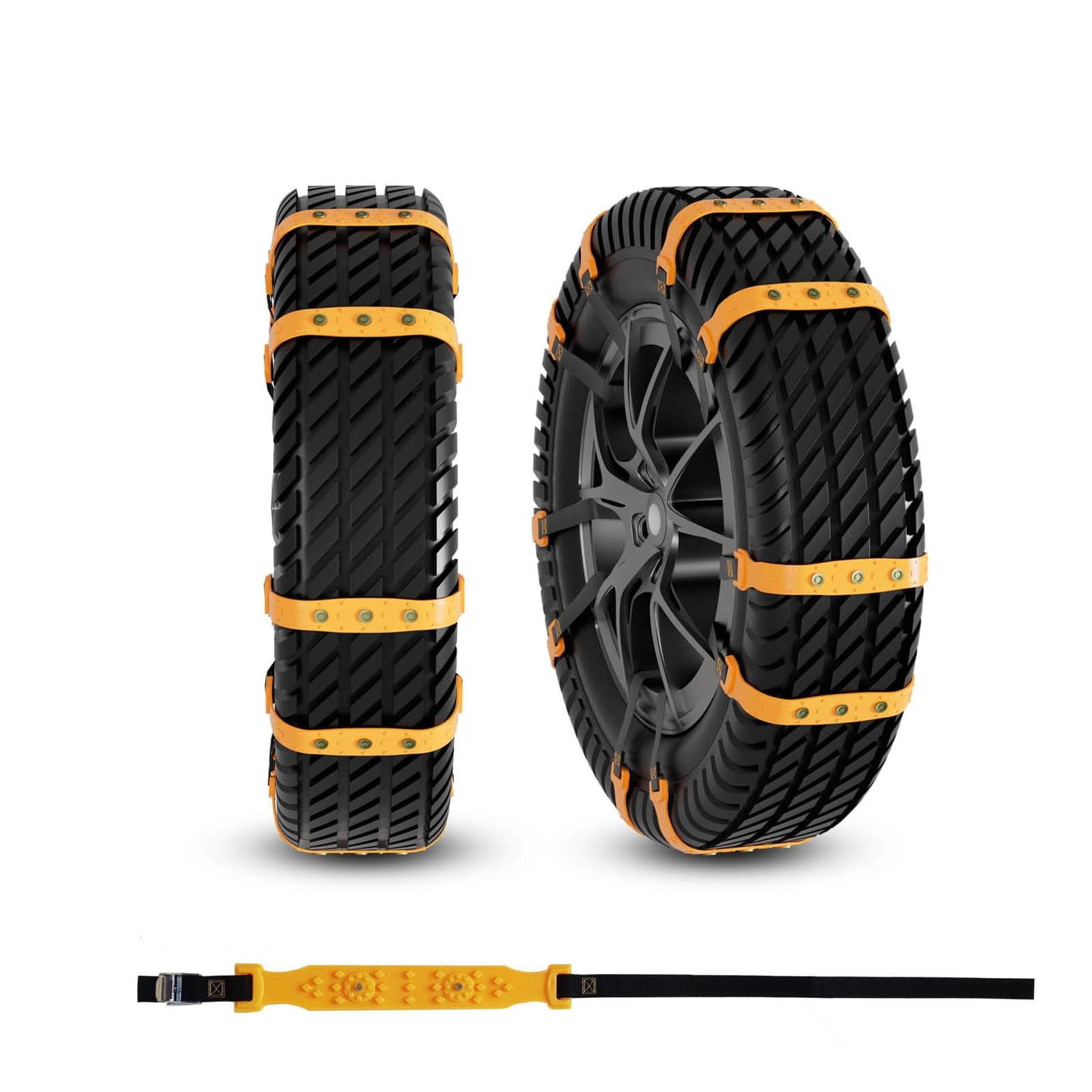 Pack of 1 Non-Slip Chains, Tire Traction Straps, Tire Snow Chains, for Emergency Anti Slip Snow Tire Chains for Car/Suvs/Trucks/Pickups, Reusable, Suitable for Snow, Mud, Climbing and Ice