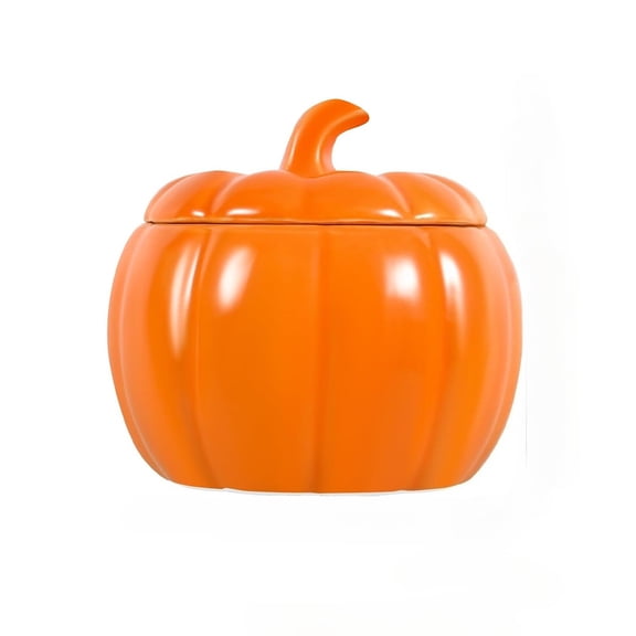 Pack of 1 Pumpkin Candy Jar Halloween Cookie Jar with Lids Ceramics Pumpkin Bowl Fall Candy Dish Pumpkin Canister Storage Sugar Bowls Snack Containers for Halloween Thanksgiving Party Table Decor