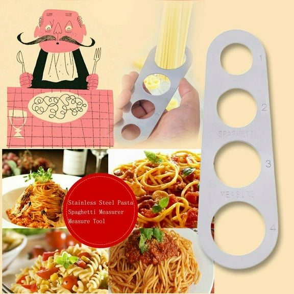 Pack of 1 Stainless Steel Spaghetti Pasta Measuring Tool with 4 Serving Portion to Properly Measure Spaghetti- Salesdude Kitchen Gadgets, Silver, 7-1/4 inches, c-30