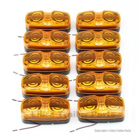 Pack 10 Amber Trailer RV LED 2"x4" Bullseye Marker Light w/Advanced SMD LED