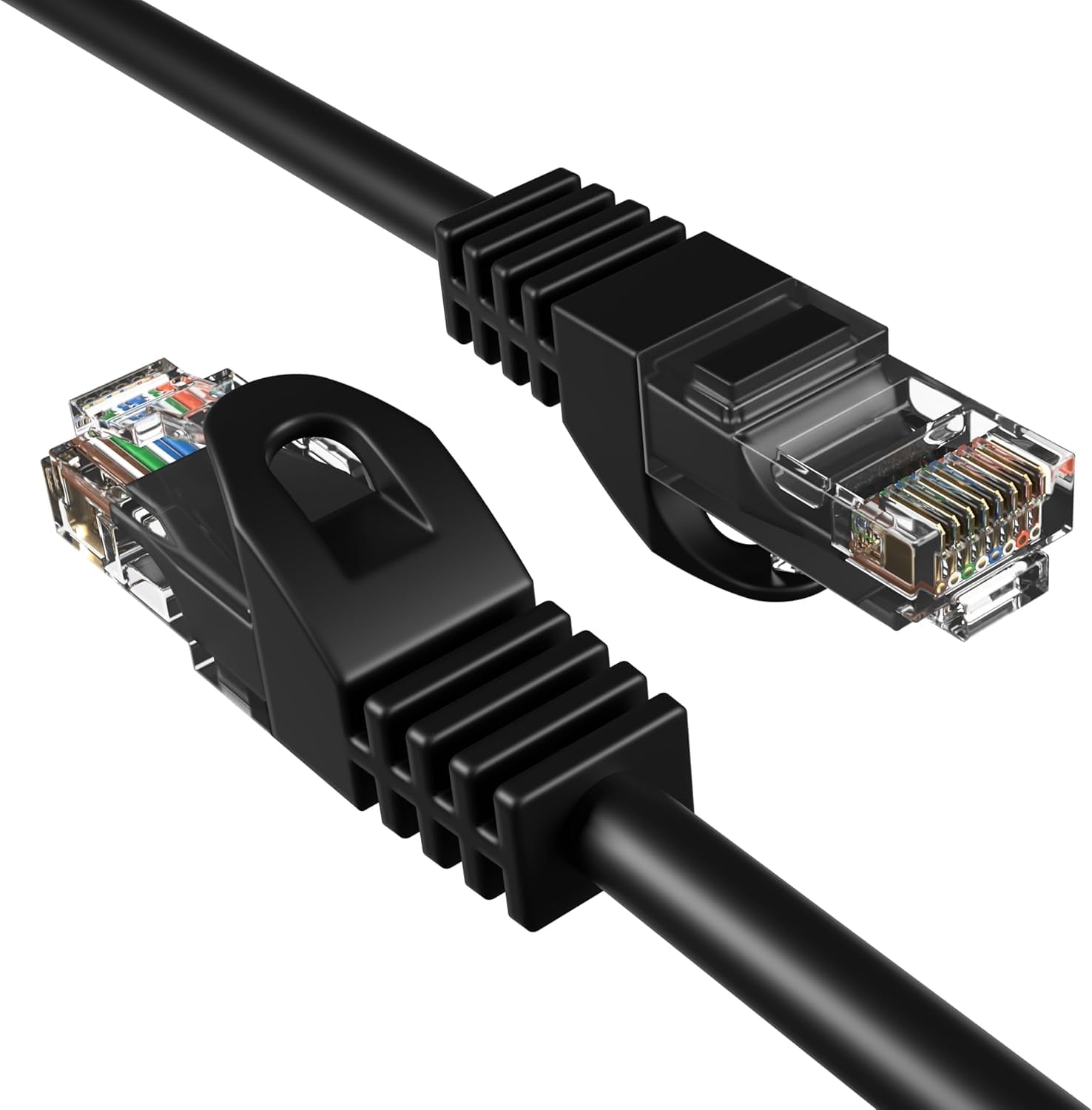 Pack of 10 - Cat6 1.5FT Black Network Ethernet Patch Cables, 550Mhz ...