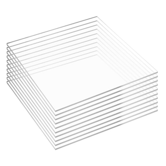 Pack of 10 Clear Acrylic Sheet 5" x 7" Cast Plexiglass Panel 1/8" Thick (3mm) Transparent Plastic Board for Sign, Craft, Display Projects, Laser Cutting, Engraving, Painting