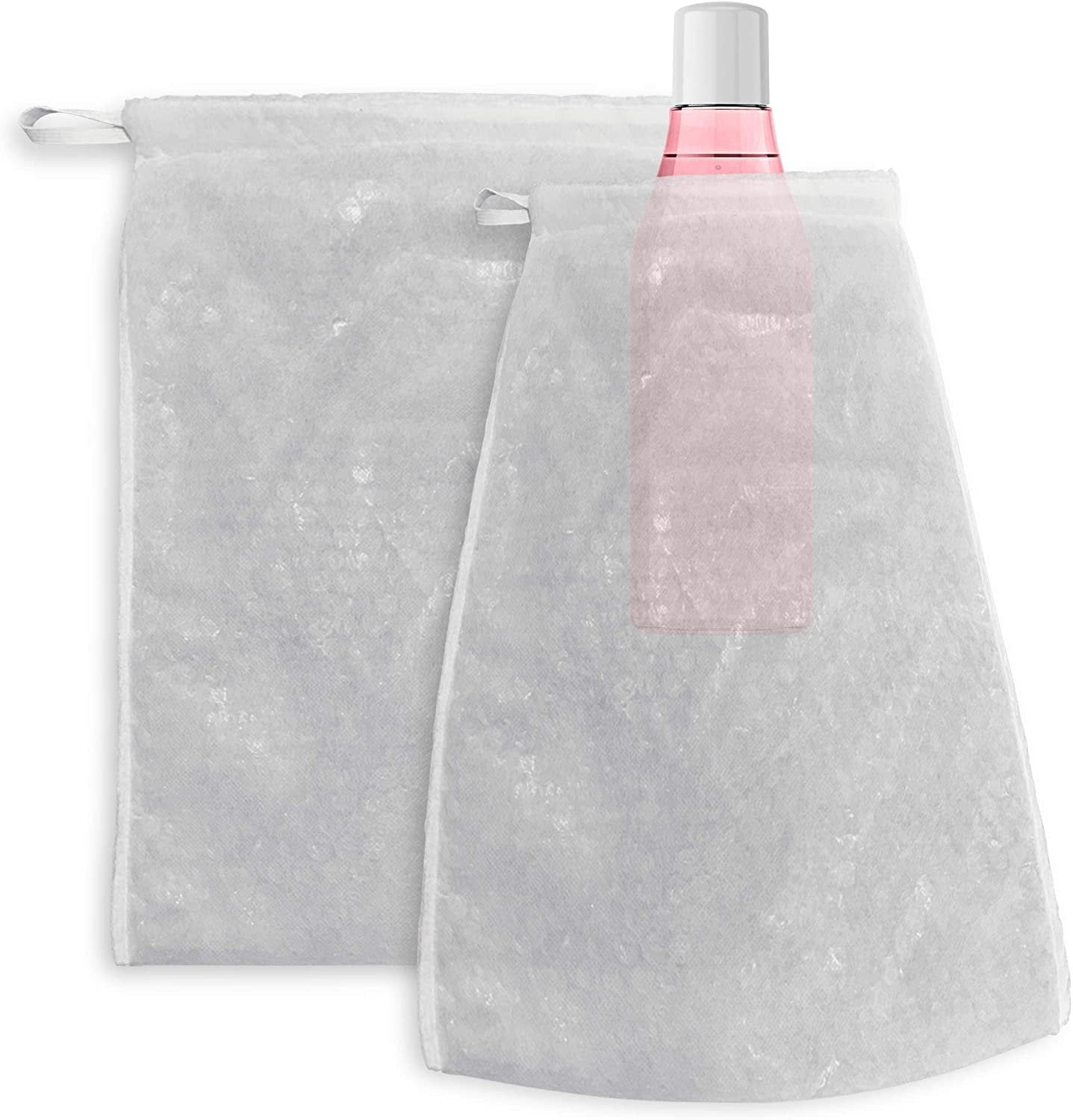 Pack of 10 Drawstring Bubble Out Bags 12 x 16. White Bubble Bags 12x16, Double Walled Bubble Pouch Bags for Packing, Moving, Shipping, Mailing, Bubble Cushioning Wrap Bags.
