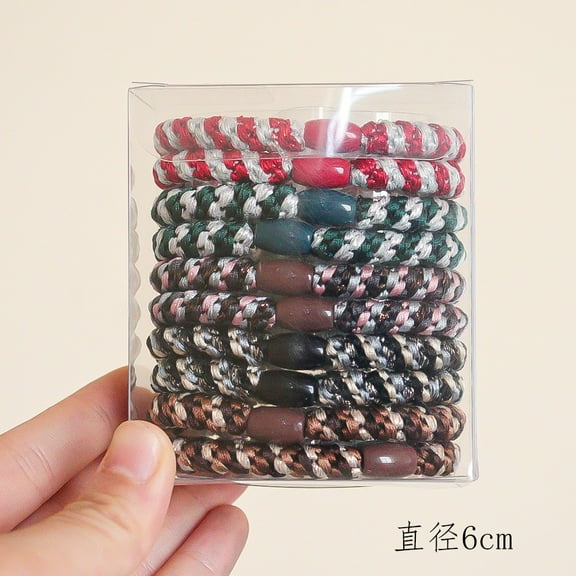 Pack of 10 Elastic Hair Bands Colourful Original Colourful Braided Hair Bands Fashion Colourful for Thin Thick Medium Long Hair Straight and Curly Hair