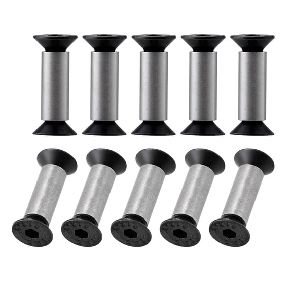 Pack 10 Knife Handle Screws Rivets Bolts Black Hex Flat Head Screws for Fixing Blade