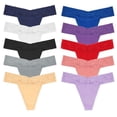 thumbnail image 1 of Pack 10 Lace Thongs Underwear For Women Lacy Panties Soft Cotton Lace Womens Thong Size S, 1 of 6
