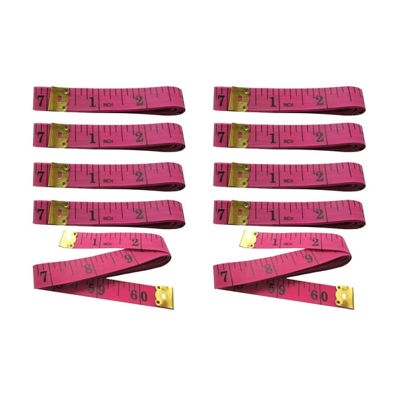 Pack of 10 Pink Measuring Tapes – 60-Inch Dual-Sided Tape for Body, Fabric, Sewing, Tailoring, Waist, Crafting & Fitness – Multipurpose Metric Measuring Tool