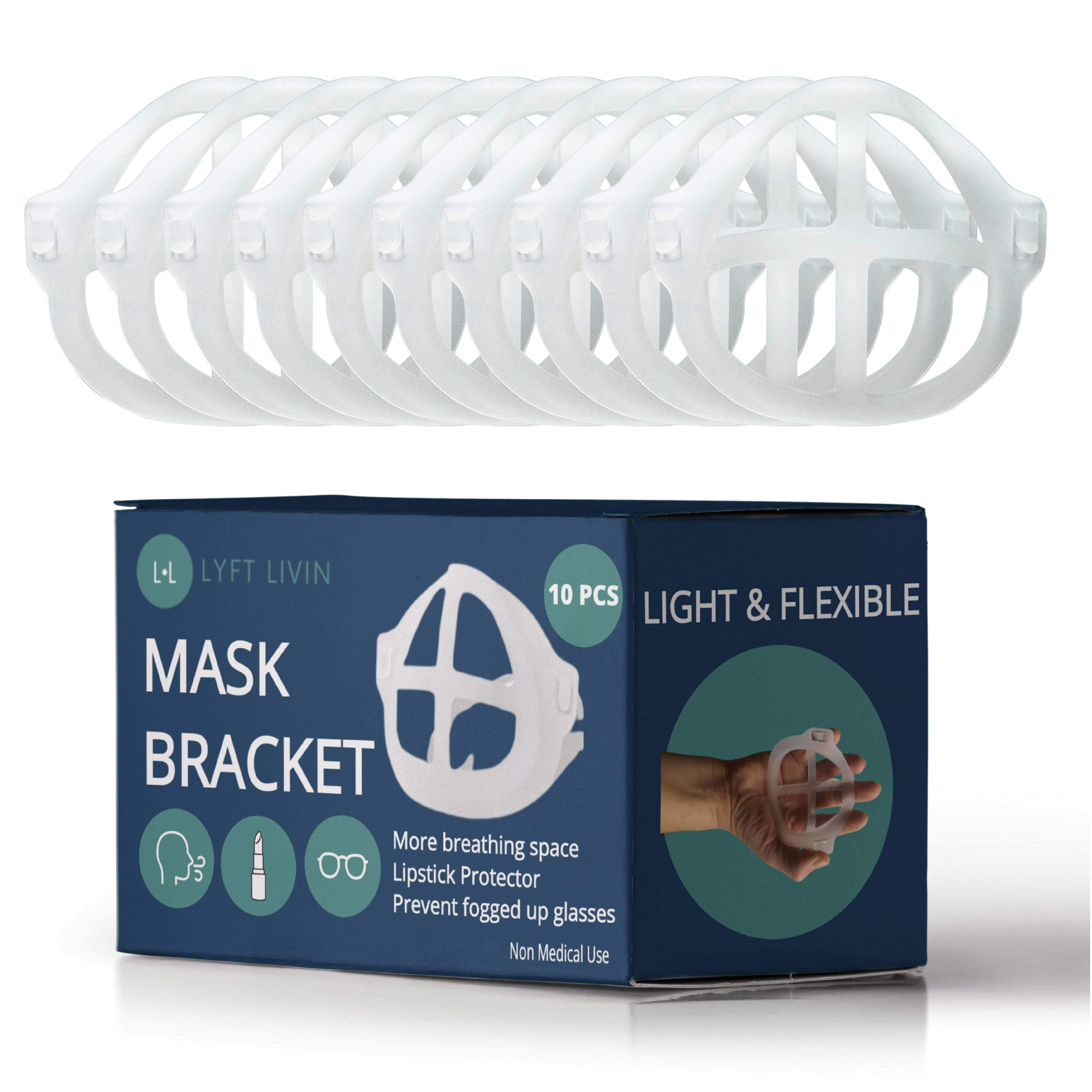 Pack of 10 Silicone Face Mask Bracket for Improved Breathability