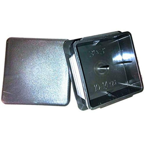 (Pack of 10) Square Plastic Plugs | Tubing End Cap, Furniture Glide Inserts | Fencing Post End Caps |Chose Size and Gauge | by SBD (3" (3.0"), 10-14 Gauge)
