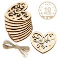 thumbnail image 1 of Pack of 10 Wedding Party Décor, Wedding Favors Decoration Mr & Mrs Wooden Décor Pieces Anniversary Décor, Valentine Day Décor, Heart Shape Wooden Decorative Hanging Tags (Color of Heart), 1 of 5