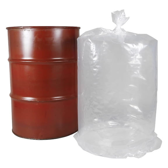 Clear Drum Liners, 4 Mil Low Density Polyethylene, 100 Count, 38 x 56 in
