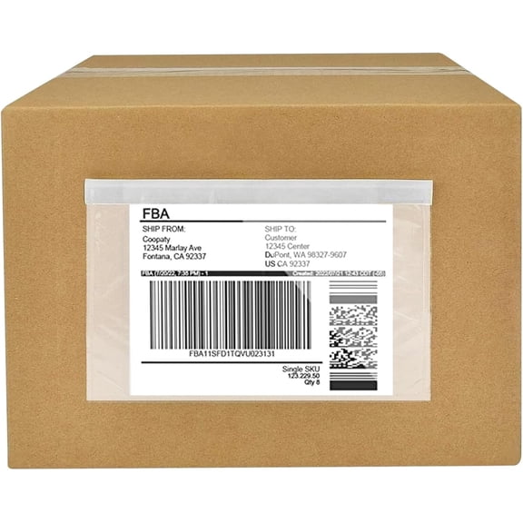Pack 100 Clear Plastic Self-Adhesive Shipping Label Sleeves - Packing Slip Envelope Pouches - Durable, Waterproof, Easy Peel & Seal - Perfect for Mailing, Packing Documents & Labels | 6" x 9"