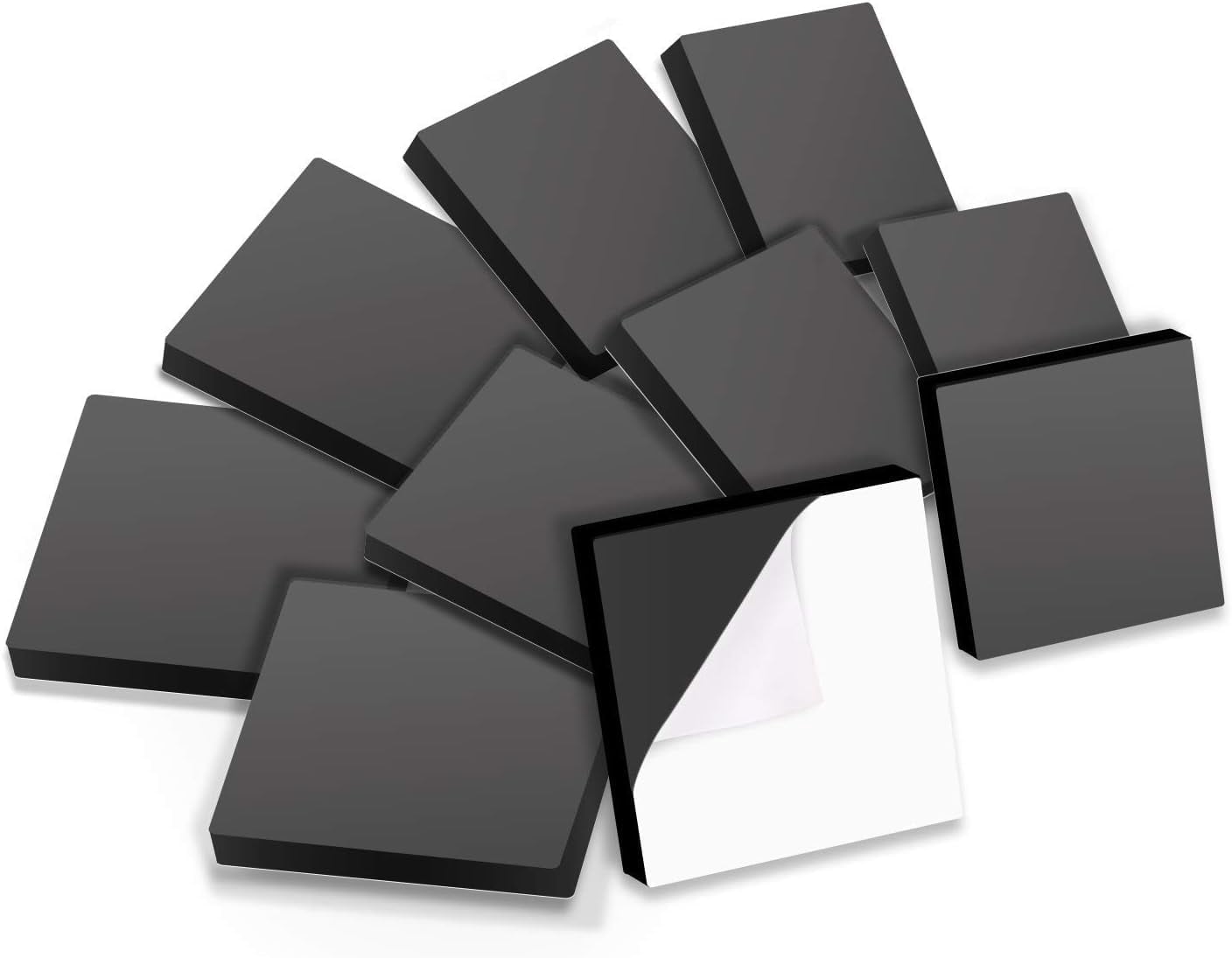 Pack of 100 Flexible Magnetic Squares with Adhesive, 60 mil Thick, 1x1 inch Square. Ideal for DIY Projects at Home - Office - Auto - Shop - Crafts and More!