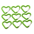 thumbnail image 1 of Pack 100 Heart Shaped Aluminum Alloy Keychain Clip Carabiner Hook Key Holder - Green color, 1 of 5