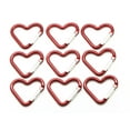 thumbnail image 1 of Pack 100 Heart Shaped Aluminum Alloy Keychain Clip Carabiner Hook Key Holder - Red color, 1 of 4