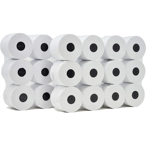 [Pack of 100 Rolls] Adding Machine Tape/Calculator Paper Rolls 2-1/4 x 150 Feet 1 Ply White Bond Paper for El-1750 1801 P23 Printing Calculator 10 Key