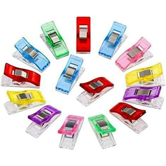 Pack of 100 Sewing Clips Multipurpose Plastic Quilting Crocheting Fabric Craft Clips for Sewing Quilting Crafting Knitting Paper Work and Hanging Little Things (25PCS)