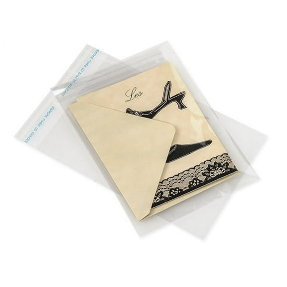 Pack of 100, Solid 5.25 x 7.25" Tape Resealable Bag Cello Bags 1.2 Mil Great for Gourmet Foods, Cards, Stationery, Cds, Dvds, Comic Books, Magazines & Collectibles