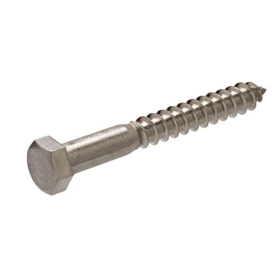 Pack 100 of 1/4 x 3 304 Stainless Steel Hex Head SS 18-8 Lag Bolt