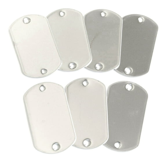 Pack 100 pcs Shiny Blank 2-Hole Stainless Steel Military spec Dog Tags by OnDepot