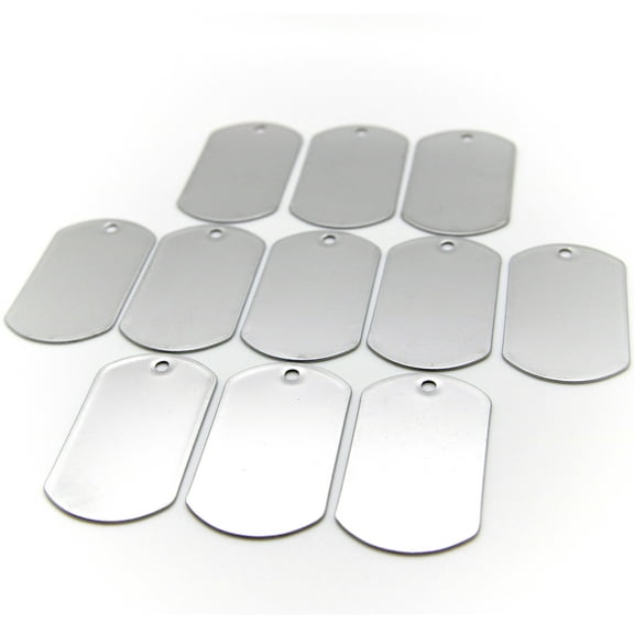 Pack 100 pcs Shiny Stainless Steel Military spec Dog Tags by OnDepot