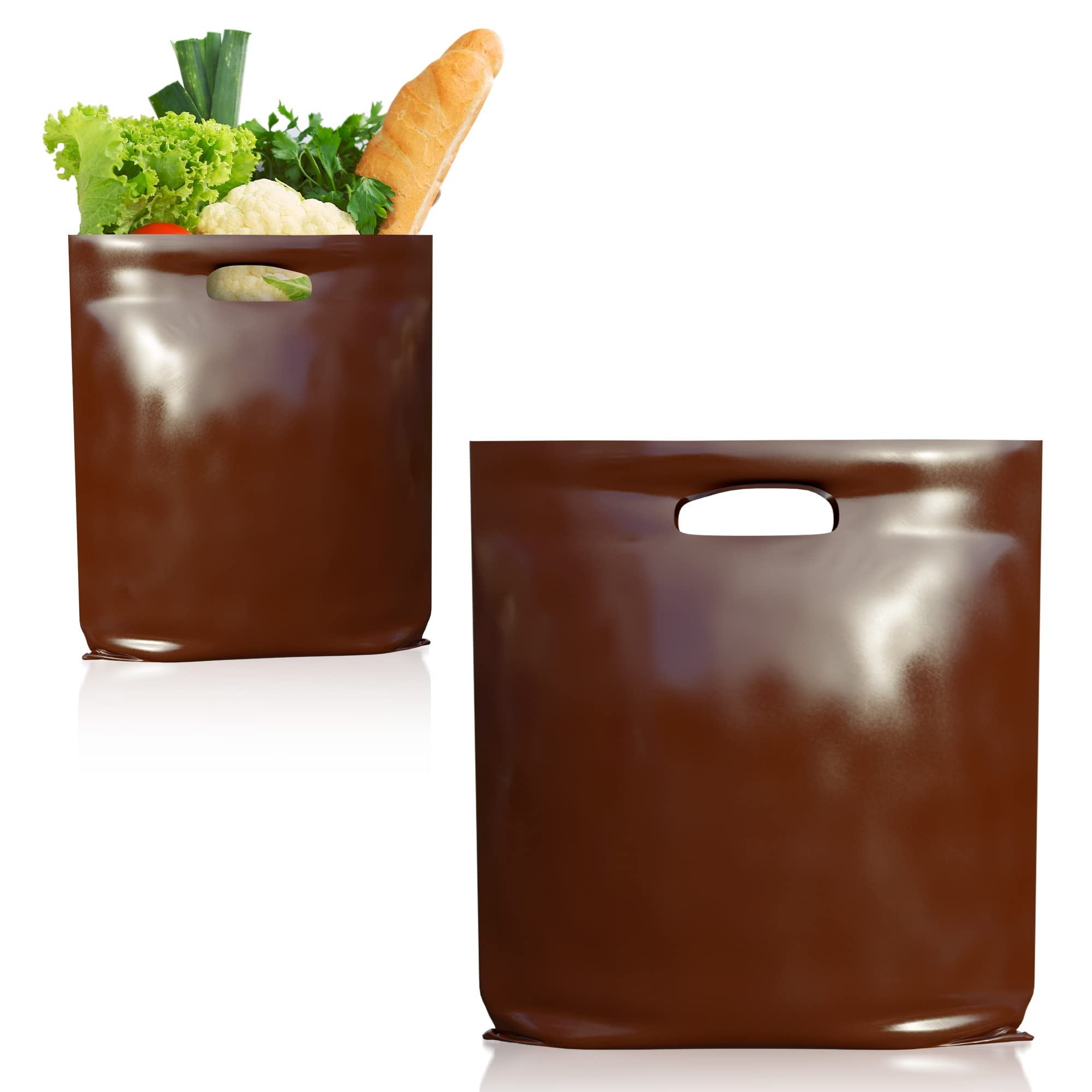 Simple's Plastic Bags With Handles For Small Business, 3 Pack=240 Bags, 12"x7"x22", 1.2 Mil Thickness