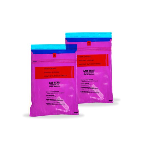 Specimen Bags Low Density Polyethylene Purple with Pull Tab Adhesive Closure 1000 count 6 x 10 in