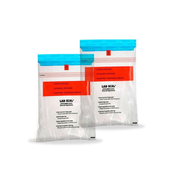 Tamper-Evident Specimen Bags, Printed Polyethylene, Clear, 1000 count, 6 x 10 in