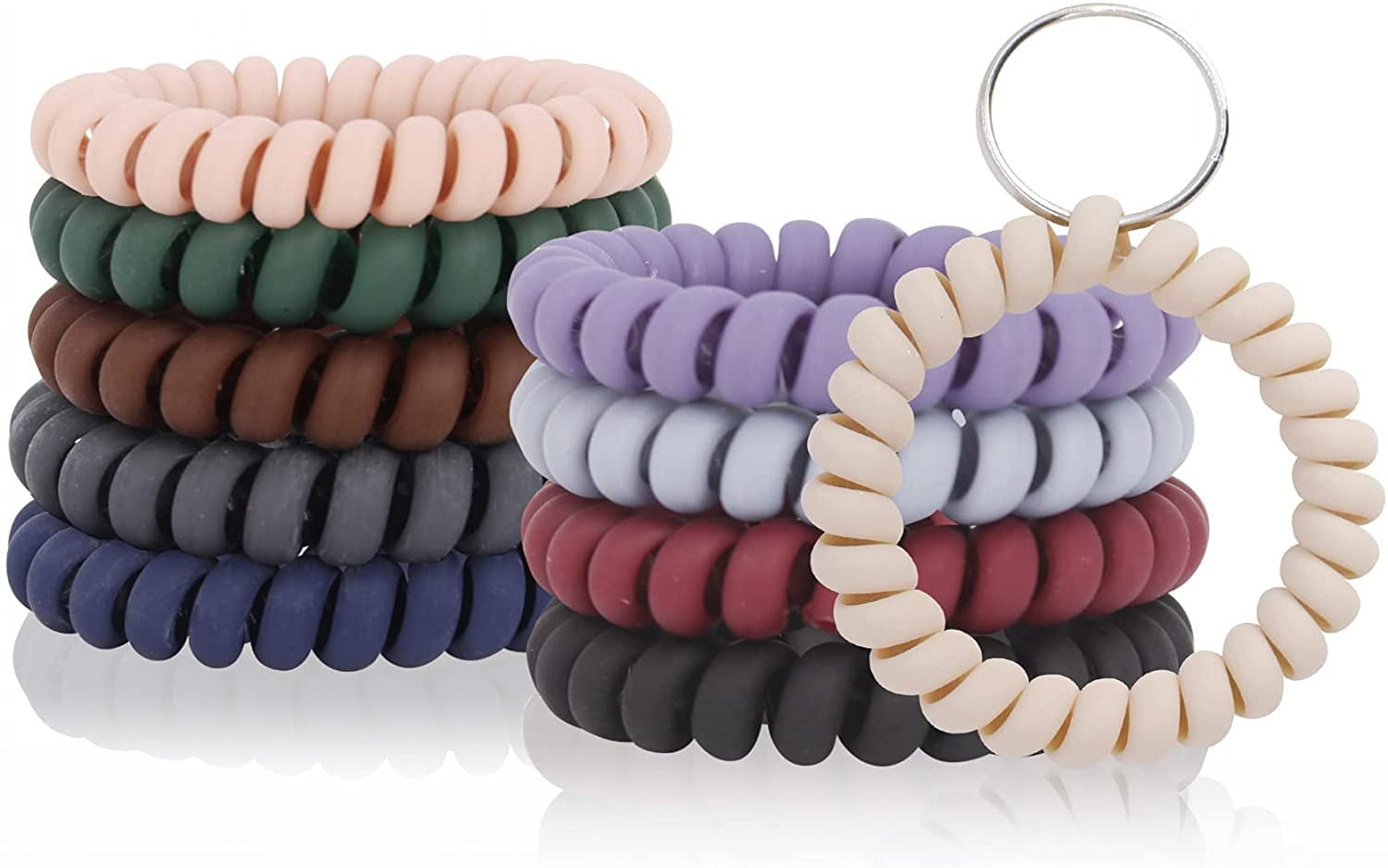 Pack of 10PCS Colorful Plastic Wrist Coil Keychain Spiral Coil Wrist ...