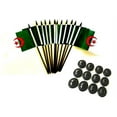 thumbnail image 1 of Pack of 12 4"x6" Algeria Polyester Miniature Office Desk & Little Table Flags, 1 Dozen 4"x 6" Algerian Small Mini Handheld Waving Stick Flags with 12 Flag Bases (Flags with Stands), 1 of 1