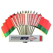 Pack of 12 4x6 Belarus Polyester Miniature Office Desk & Little Table Flags, 1 Dozen 4x 6 Belarusian Small Mini Hand Waving Stick Flags Flags Only