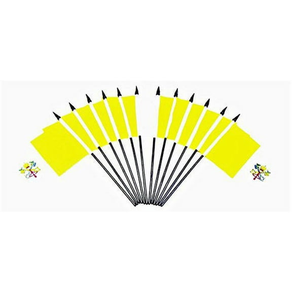 Pack of 12 4"x6" Vatican City Polyester Miniature Office Desk & Little Table Flags, 1 Dozen 4"x 6" Vatican Holy See Small Mini Hand Waving Stick Flags