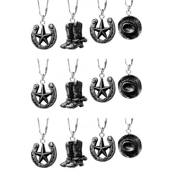 Pack of 12 Decorative Shower Curtain Hooks, Western Denim Shower Curtain Hooks, Antique Bronze Silver Decorative Shower Curtain Rings for Bathroom Home Decoration