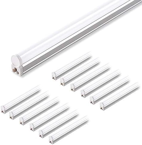 (Pack of 12 LED T5 Shop Light, 4FT, 2200lm, 6500K (Super Bright White ...