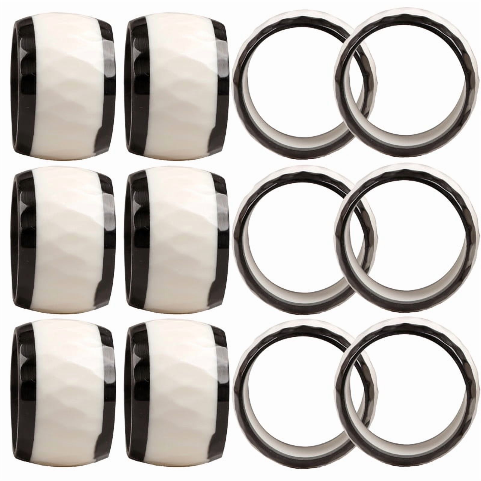 Set of 12 Napkin Rings - Epoxy Resin Elegant Round Holders for Weddings ...