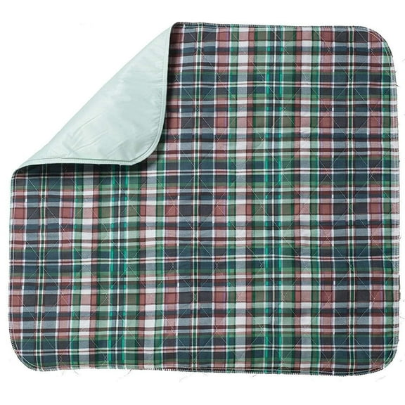 Washable Reusable Underpads, Plaid Heavy Absorbent Bed Pads, 12 Count, 18 x 24 in