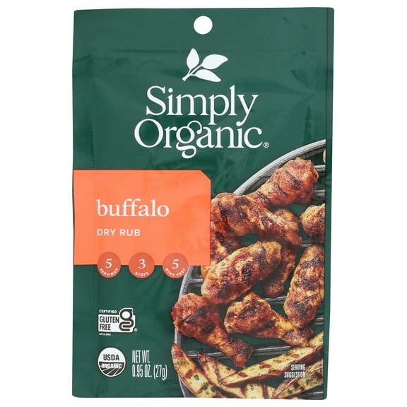 (Pack 12), Simply Organic Buffalo Dry Rub, 0.95 oz