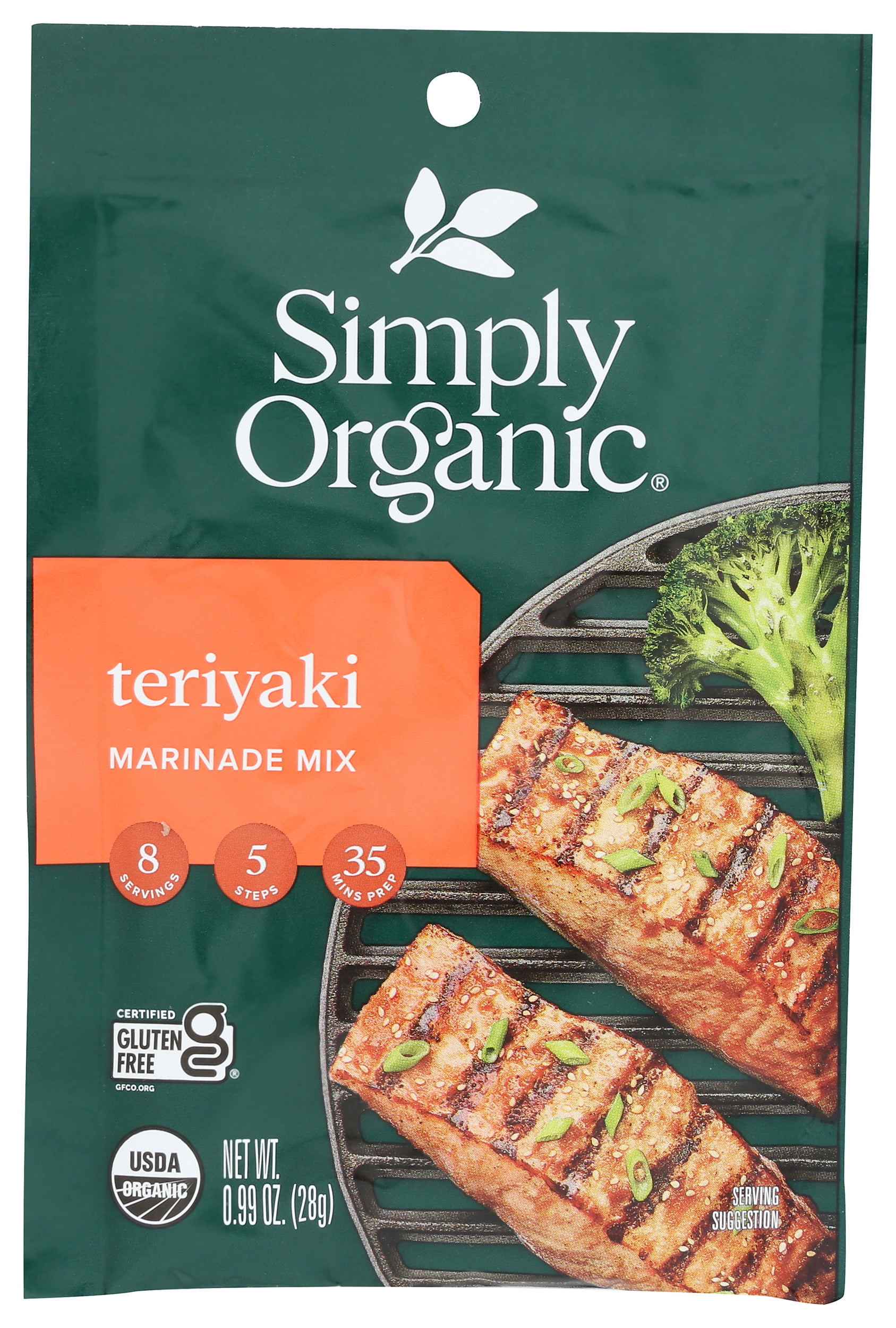 (Pack 12), Simply Organic Teriyaki Marinade Mix, 0.99 oz