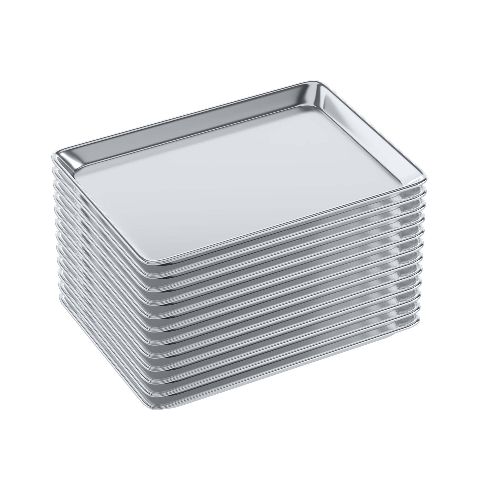 Pack of 12 | Size 13 in. x 18 in. Half Size Aluminum Bun / Sheet Pan | Ideal for baking, roasting, cooling, prepping, or storing – a must-have in restaurants, bakeries, and busy kitchens.