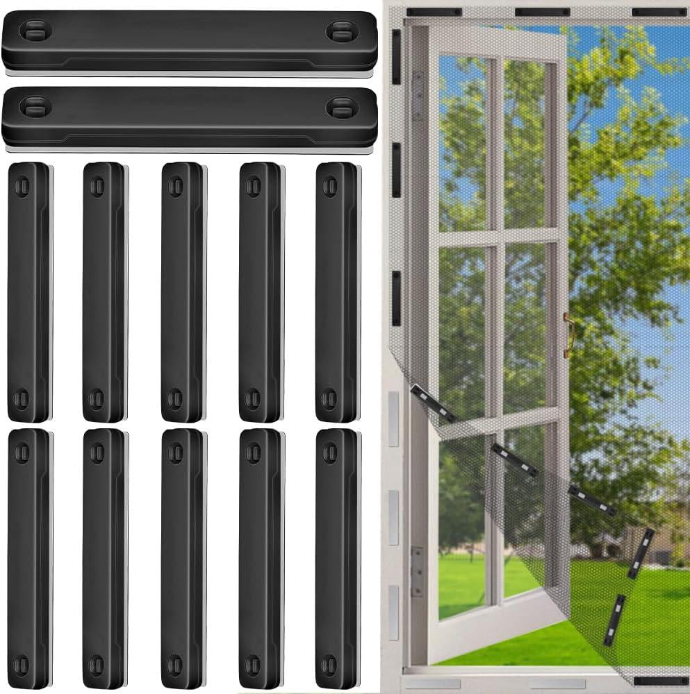 Pack of 12 for fly screens windows, fly screen clips, selfadhesive clips for