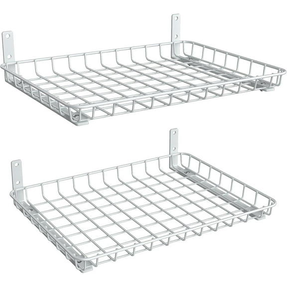 Pack 12x18 Inch Wall, 2, Mounted Shelves, Garage Wall Shelf For Closet And Laundry Room, Heavy, Duty Floating Shelves Hold Up To 60 Lbs(white)