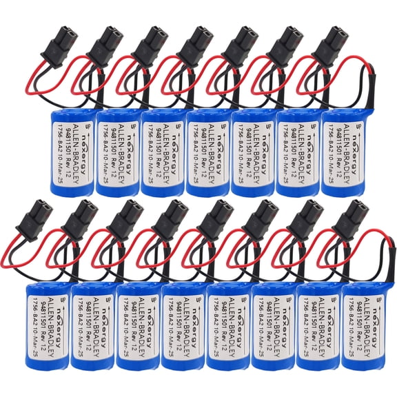 (Pack of 15) 1756-BA2 3.0V 1200mAh PLC Battery Replacement for Allen Bradley 1756-BA2 BR2/3A-AB 1745-B1 94811501 1756-L1 PLC Control Battery with Black Plug
