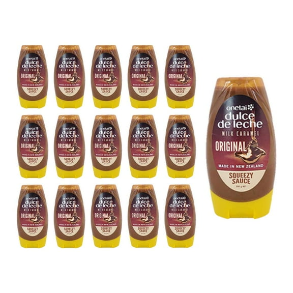 Pack-16 Squeezy Onetai Dulce de Leche, Milk Caramel Squeeze Spread/Sauce 280 Grams