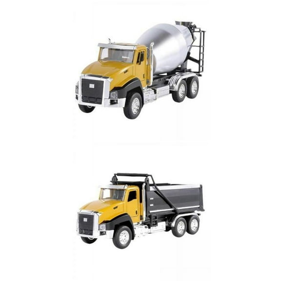 Pack-2 1:50 Miniature Construction Vehicle Pull Back Alloy Truck Model Toys