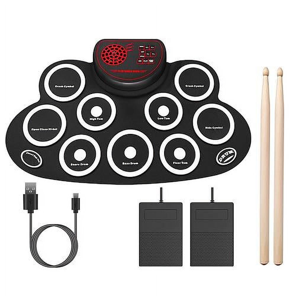 [Pack of 2] 10 Pads Electric Drum Set Foldable 10-Drum SiliconDrum Kit ...