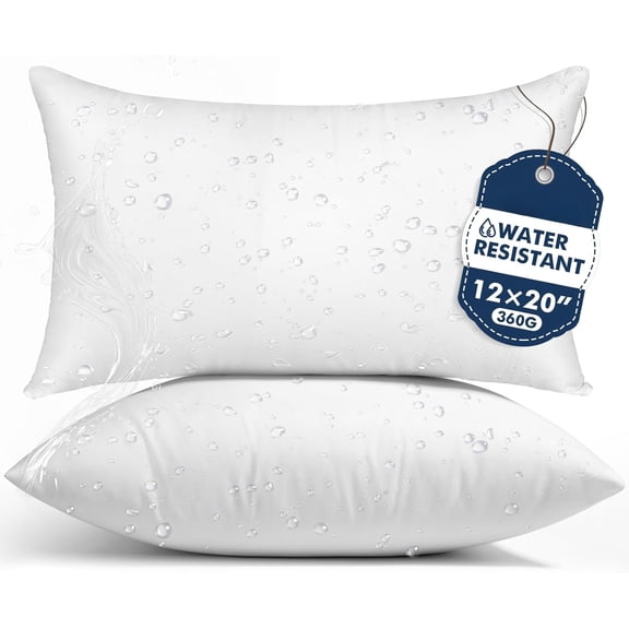 Pack of 2 20x20 Outdoor Pillow Inserts, Water Resistant Throw Pillow Inserts, Cushion Inner Pads for Patio, Furniture, Sofa, Bed, Living Room, Garden Decorative Waterproof Pillow Inserts